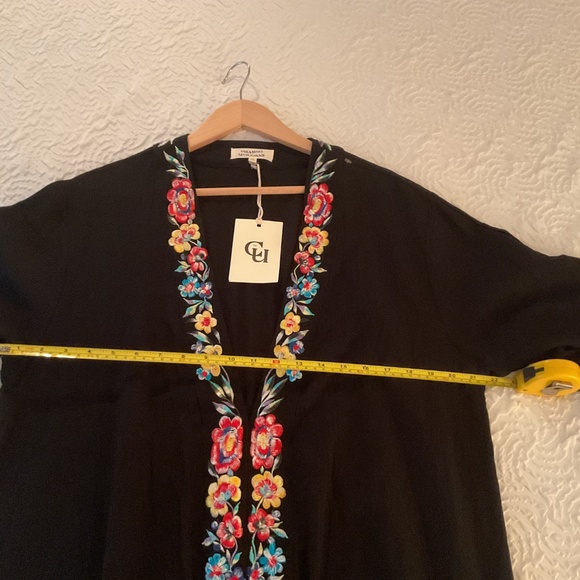 Chasing Unicorns Never My Love Embroidered Maxi Dress Black M NWT - Picture 11 of 12